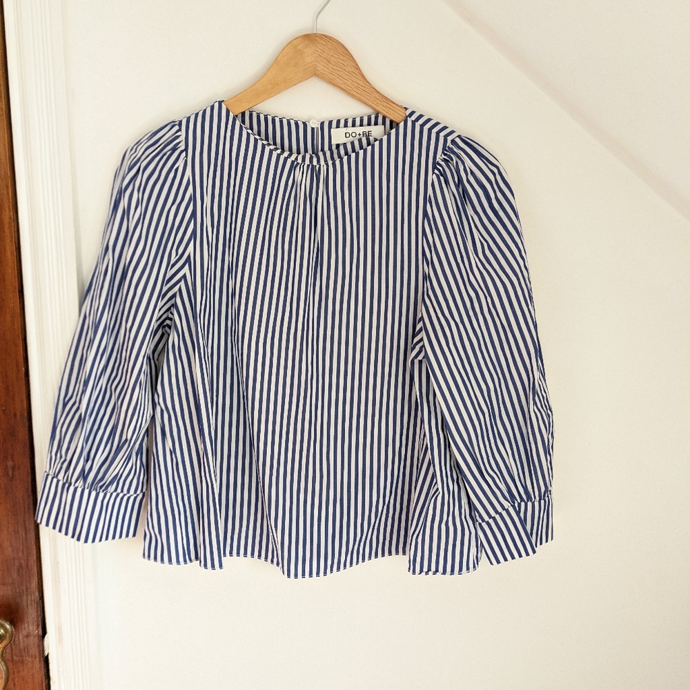 DO+BE Classic Blue & White Striped Cotton Top